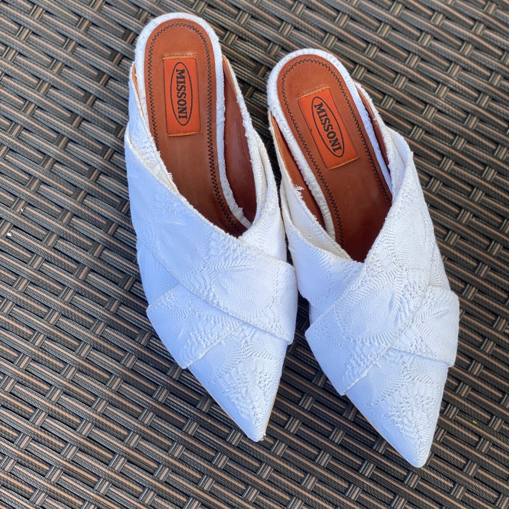 Missoni white mules shoes $595+tax